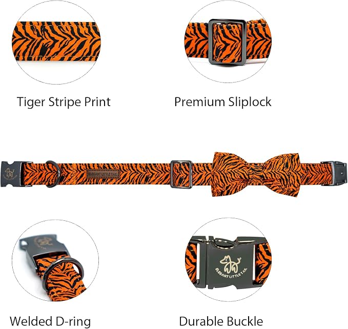 Elegant little tail Dog Collar, Tiger Print Pet Collar Fashion Boy Dog Collars - Image 2