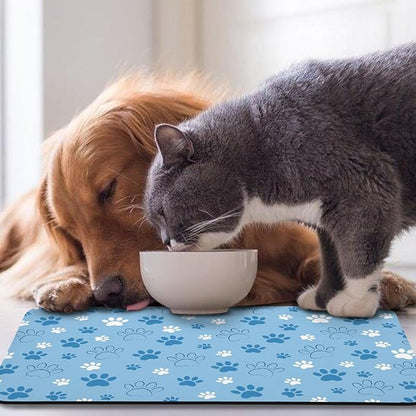 Dog Food Mat, Absorbent Water Bowl Mats Cat Pet Feeding Placemats Blue 24 * 32 - Image 7