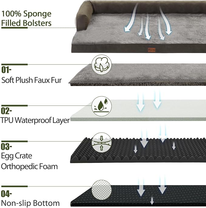 Orthopedic XXL Dog Beds, Waterproof Egg Crate Foam Big Pet Bed - Image 3