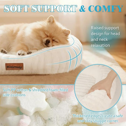 Dog Bed for Small & Medium Dogs – Calming Furry Puppy Bed - Image 2