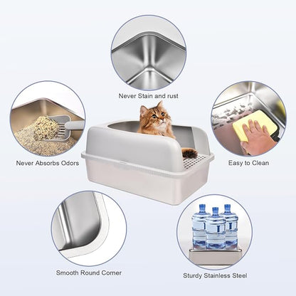 Henkelion Stainless Steel Cat Litter Box - Image 3