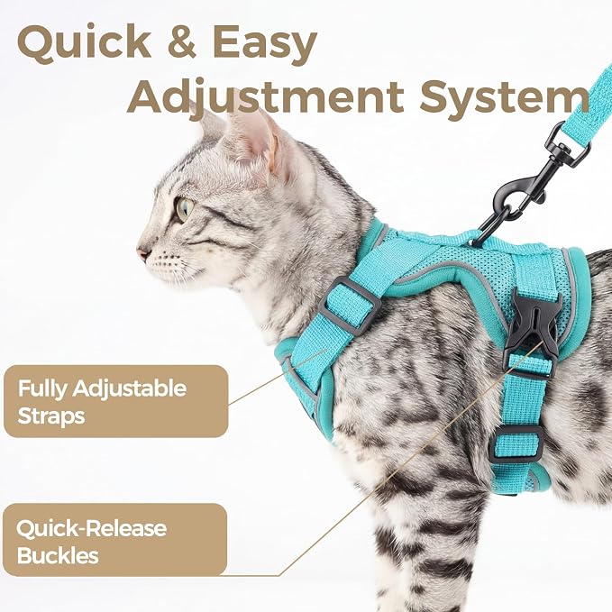 Cat Harness and Leash Set Escape Proof Tactical Small Kitten Harness Emotional - Image 4