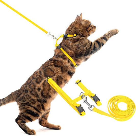 PUPTECK Adjustable Cat Harness and Leash Set Escape Proof Kitten Strap Collar by PUPTECK