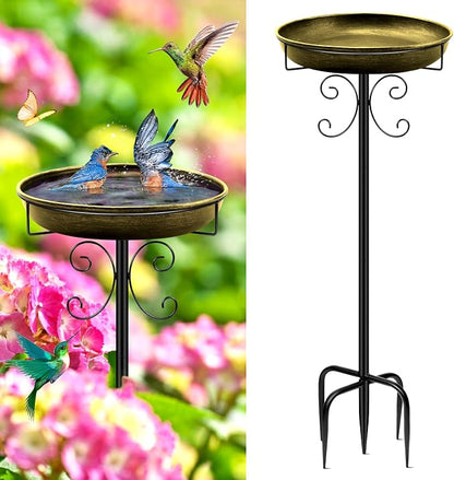Daoeny 35In Metal Bird Bath for Outside, Vintage Bird Bath Bowl, Detachable by Daoeny