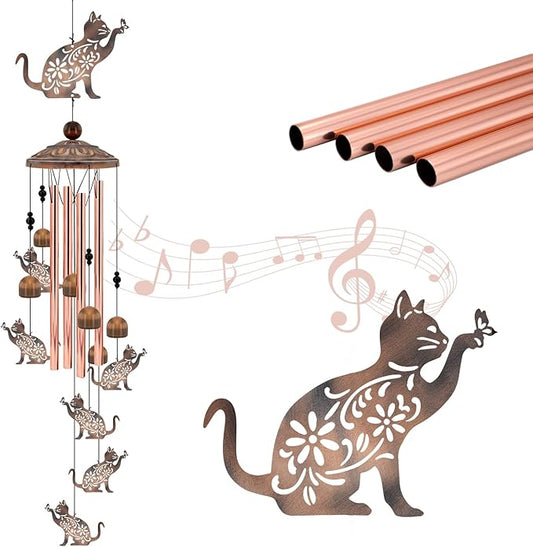 Cat Wind Chimes for Outside, Decoration for Outdoor by Howarmer
