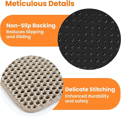 Small Cat Litter Mat, 20x14’’ Double Layer Honeycomb Cat Litter Box Mat - Image 7