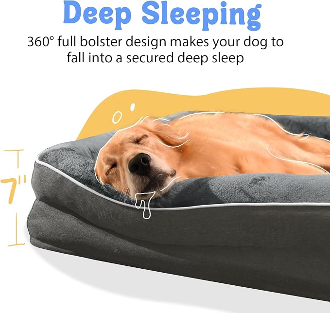 Large Orthopedic Dog Bed Washable - Image 3