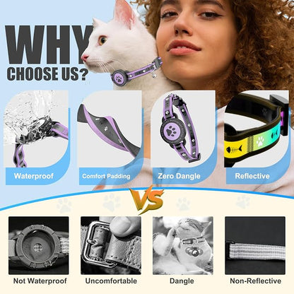 Airtag Cat Collar Breakaway, Reflective Cat Collar - Image 3