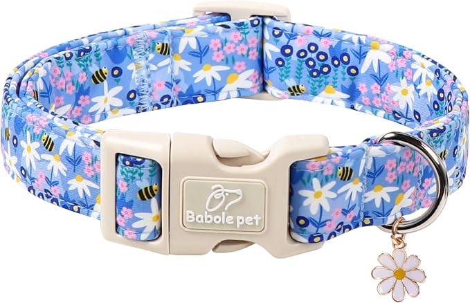 Floral Dog Collar for Medium Dogs by Babolepet