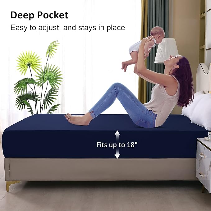 Waterproof Mattress Protector King, Fitted Sheet Style Breathable Mattress Cover - Image 4