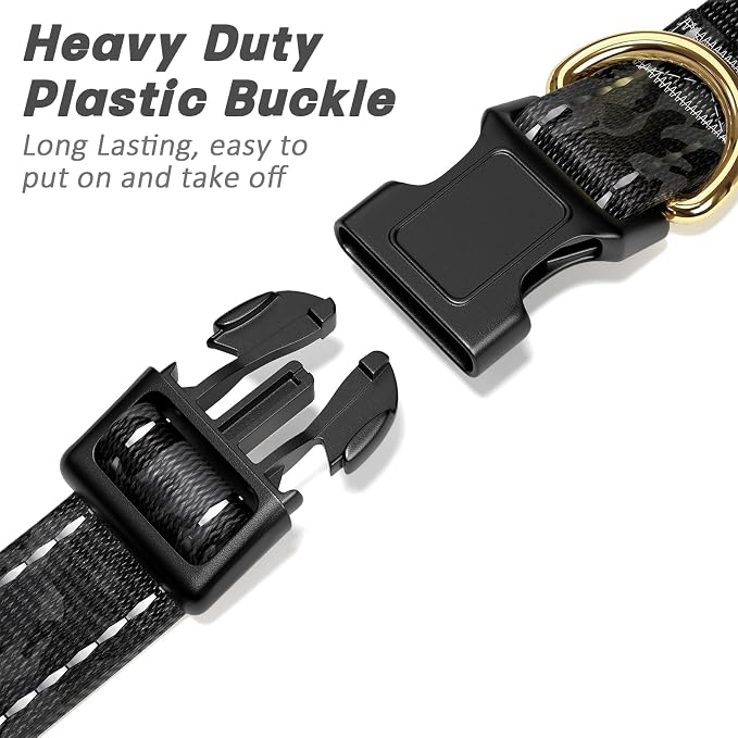 Reflective Dog Collar for Medium Dogs, Cute Camouflage Adjustable Heavy-Duty - Image 4