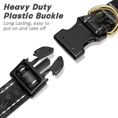 Reflective Dog Collar for Medium Dogs, Cute Camouflage Adjustable Heavy-Duty - Image 4