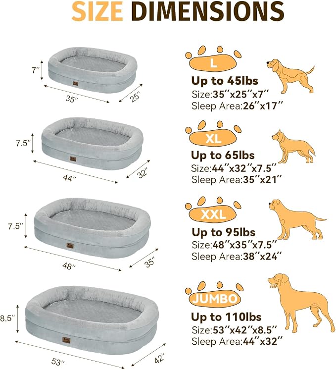Orthopedic Washable Large Dog Bed: Cooling Dog Bed - Image 2