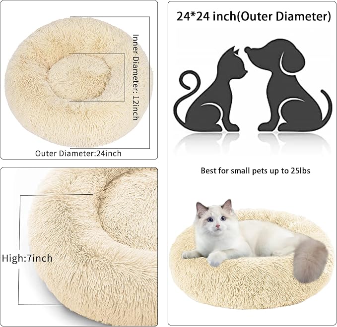 Nisrada Cat Beds for Indoor Cats, 24 Inch Dog Bed for Small Melium Large Dogs - Image 5