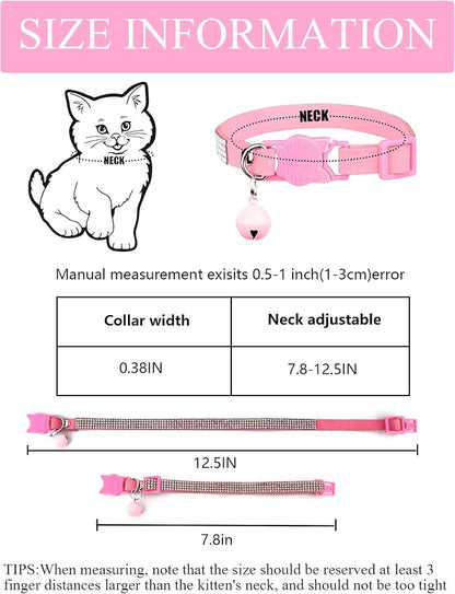 Cat Collars for Girl Cats with Rhinestone Soft Velvet, Breakaway Cat Collars - Image 5