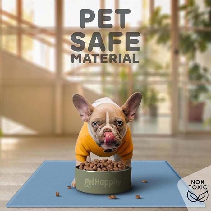 Dog Food Mat - 28x18 Raised Edges Dogs Mat - Image 2