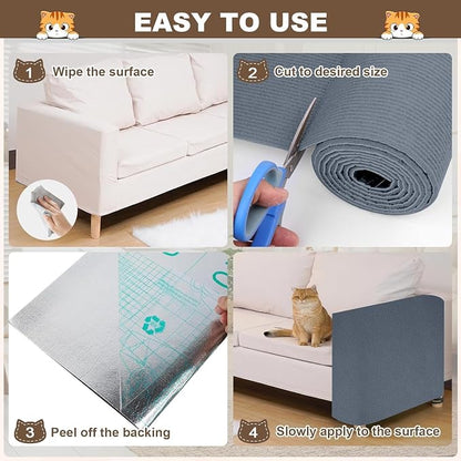 Cat Scratch Furniture Protector, 157.4"x15.8" Cat Scratching Mat, Trimmable - Image 6