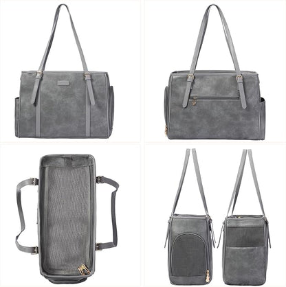 Fashion Dog Purse Pet Carrier Leather Bag - Image 3
