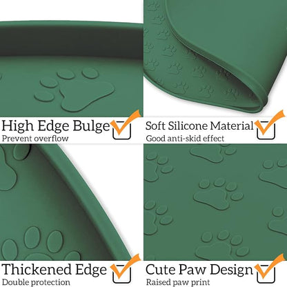KPWACD Pet Placemat for Dog and Cat, Anti-Slip Waterproof Dogs Feeding Bowl Mat - Image 4