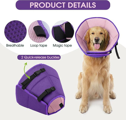 Dog Cone Collar After Surgery for Large Dogs, Adjustable Soft Cone for Dogs to - Image 4