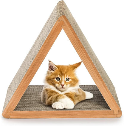 Nicunom 3-Sided Vertical Cat Scratching Post, Cat Scratcher Foldable, Triangle - Image 4