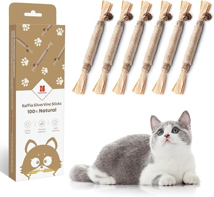 Potaroma 3 Pack Natural Silvervine Sticks Cat Toys, Catmint Silvervine Blend by Potaroma