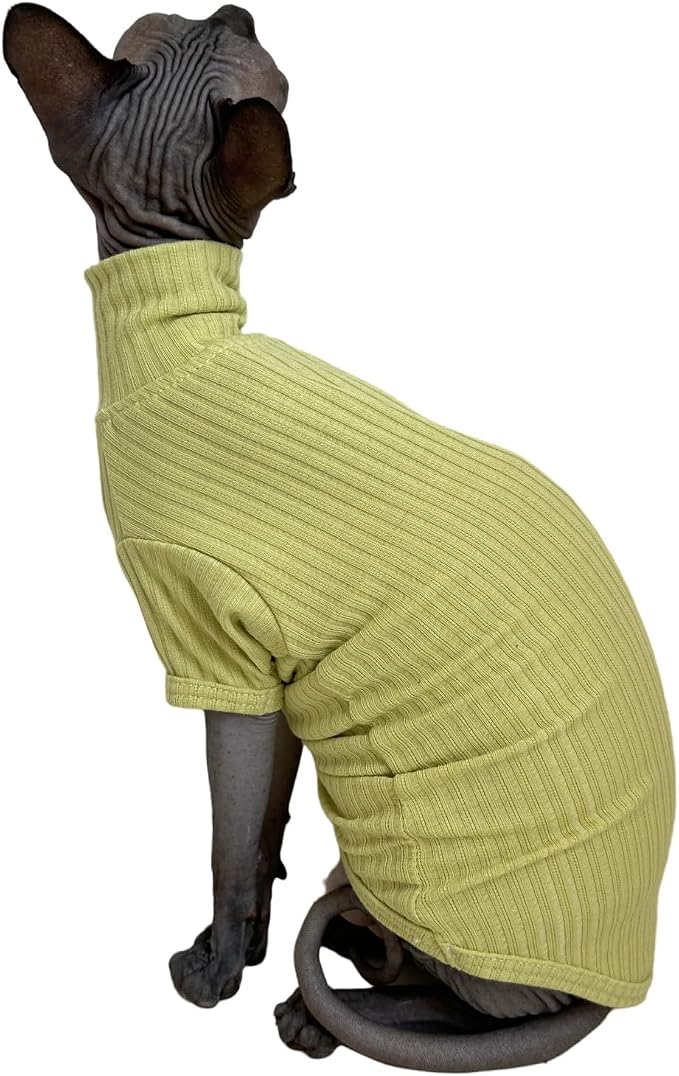 Sphynx Cats Shirt Cat Turtleneck Cotton Sweater Pullover Kitten T-Shirts - Image 4