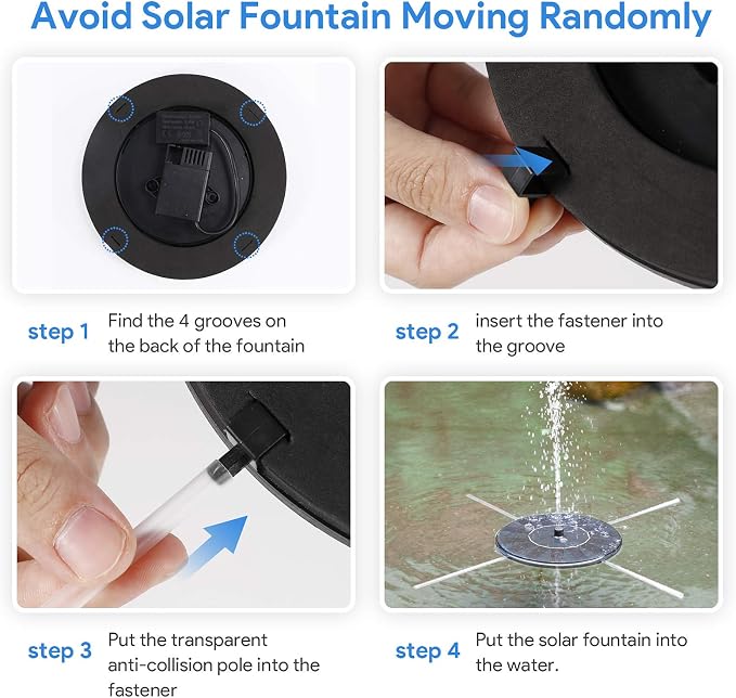 Solar Fountain Water Pump for Bird Bath, Floating Solar Powered Water Fountain - Image 7