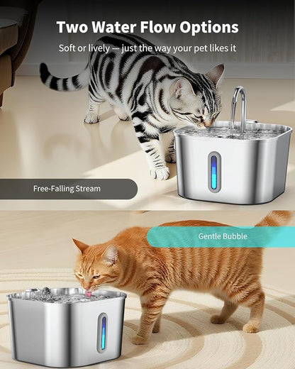 Cat Water Fountain Stainless Steel, 74oz/2.2L Cat Fountain - Image 7