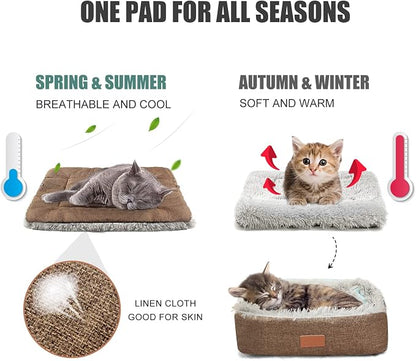 Self Warming Cat Bed, Foldable Self Heated Cat Mat Extra Warm Thermal Heating - Image 2