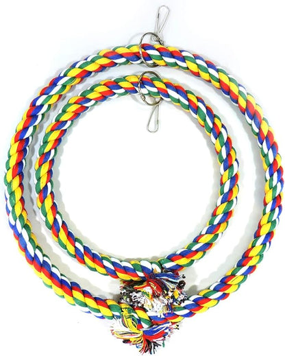 WishLotus Bird Swing, Cage Hanging Cotton Rope Swing Bite Resistance Perches - Image 5