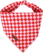 Red and Pink Plaid Dog Bandana–Red and Pink Checked Triangle Scarf by UPURARAPUP