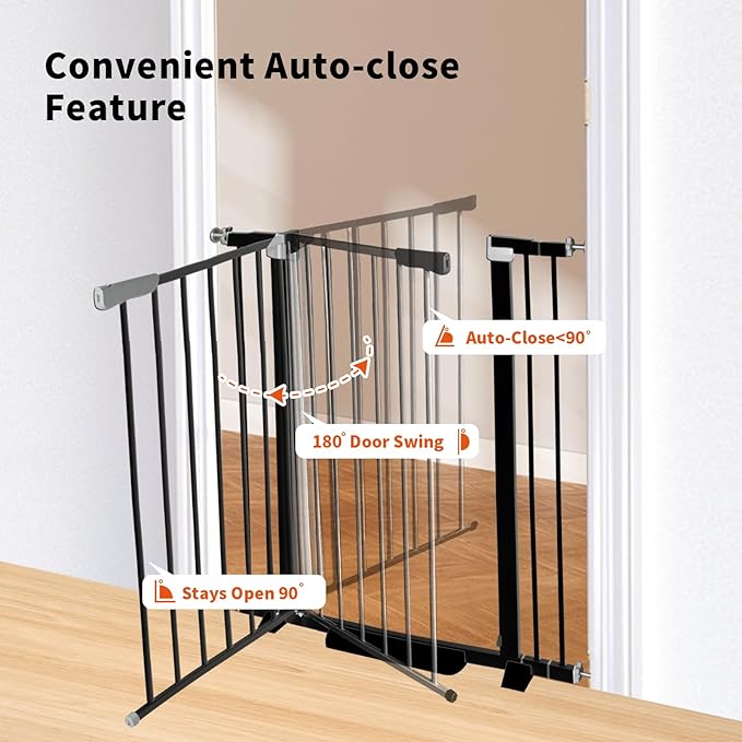 41" Tall Safety Pet Gate, Adjustable 29.92"-49.21" Wide, No Drilling Pressure - Image 5