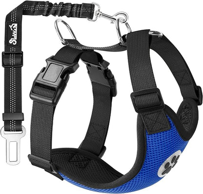 SlowTon Dog Seat Belt Harness for Car, Dog Car Harness Adjustable Mesh by SlowTon