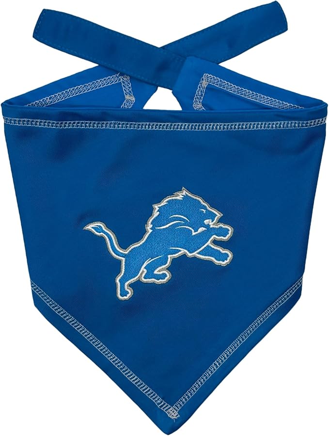 Pets First NFL Detroit Lions TIE Bandana, Large/X-Large. Dog Bandana Scarf Bib by PETSFIRST
