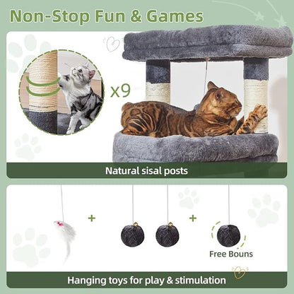 Taoqimiao 71 Inches Cat Tree for Large Cats 20lbs+, 3 Giant Perches, Widened - Image 6