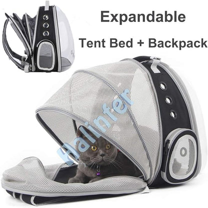 Back Expandable Cat Backpack Carrier, Fit up to 12 lbs, Space Capsule Bubble - Image 4