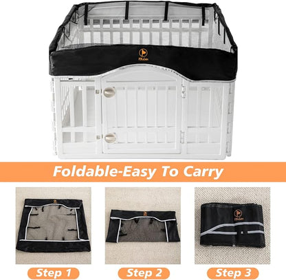 PJYuCien Dog Playpen Mesh Top Cover, Fits 36 Inch 4 Panels Regular Square - Image 7