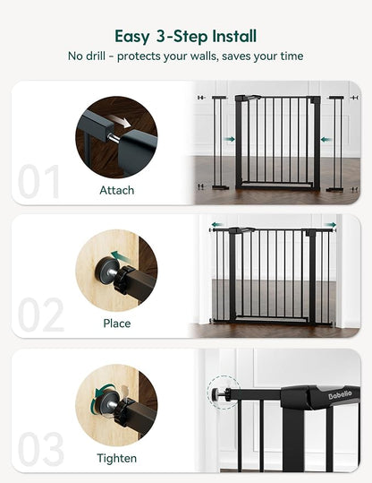 Babelio Baby Gate, 29-43" Auto-Close Easy Install Pet Gate, PressGuard P7 Extra - Image 6