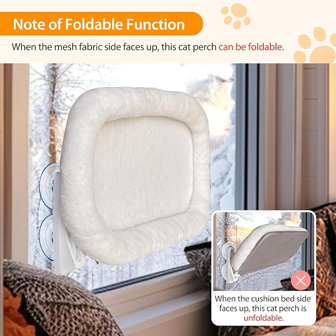 L&W BROS. Cat Window Perch Cushion Bed Cat Hammock - Image 5