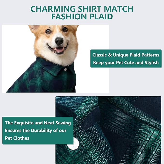 Koneseve Dog Shirt Pet Plaid Clothes T-Shirts Sweater Bottoming Shirt - Image 5