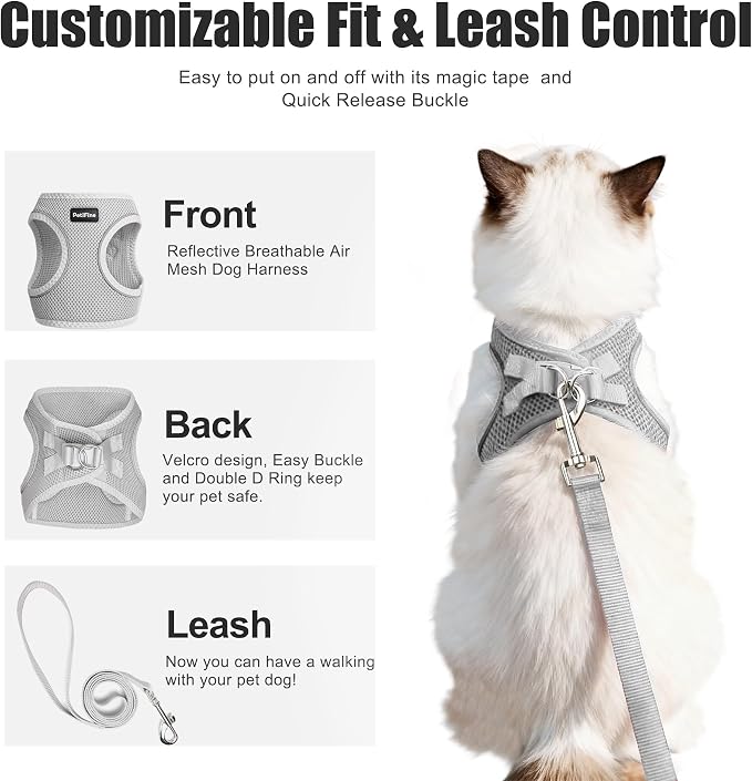 PetiFine Extra Small Step in Dog Harness and Leash Set, Cat Harness and Leash - Image 2