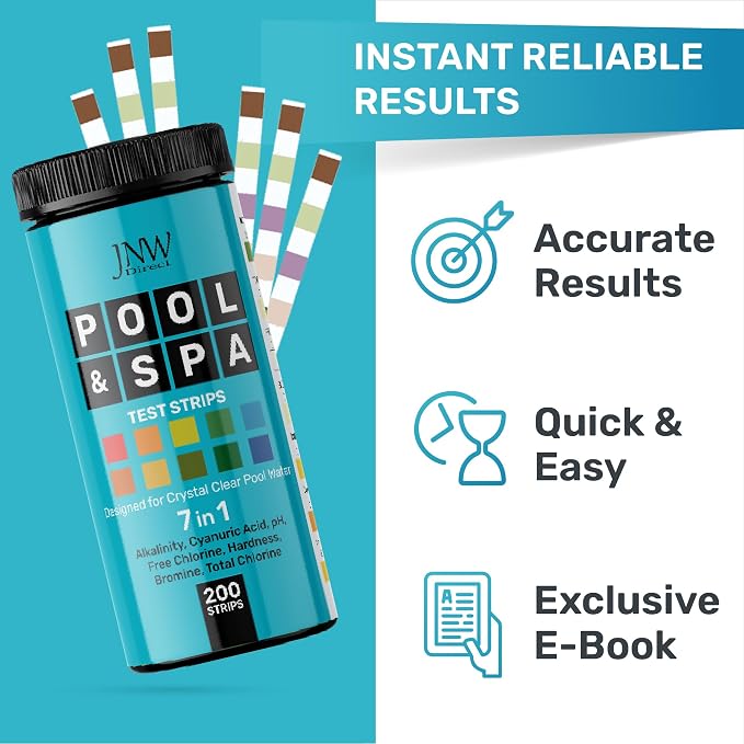 Pool Test Strips 7-in-1, 200 Quick and Accurate Pool and Hot Tub Test Strips - Image 3