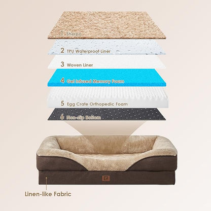 EHEYCIGA Orthopedic Dog Bed for Medium Dog, Waterproof Liner & Washable - Image 3