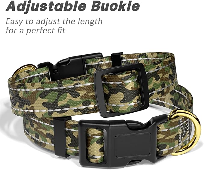 MOODEL Reflective Dog Collar for Medium Dogs, Cute Camouflage Adjustable - Image 6