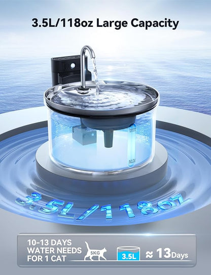 Wireless Cat Water Fountain FEELNEEDY Stainless Steel Automatic Pet Water - Image 6