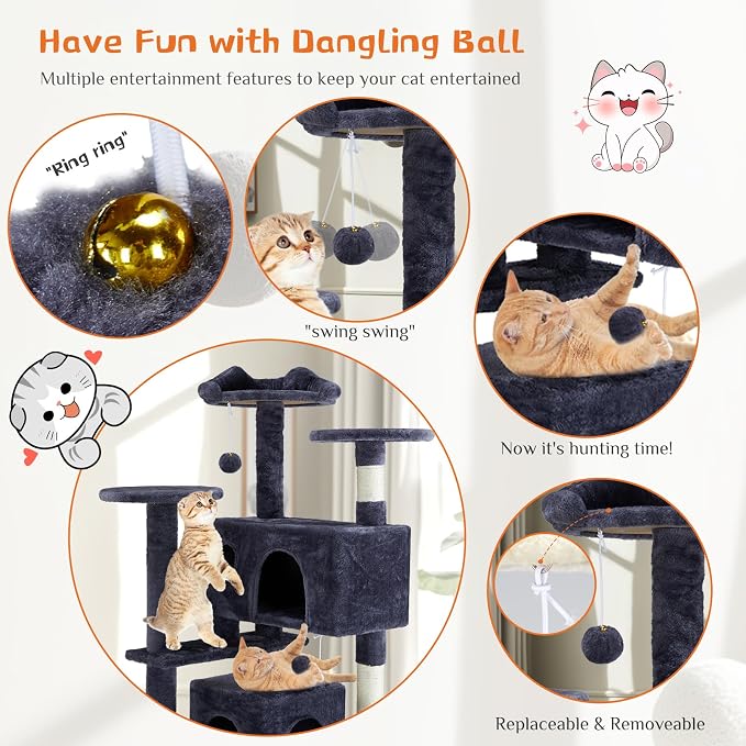 Sweetcrispy 54 Inch Cat Tree Tower, Indoor Cat Condo - Image 7