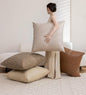 Pack of 4 Oversized Faux Leather Neutral Decorative Throw Pillow Covers 28x28 by GEGELICA