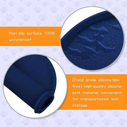 100% Waterproof 0.5" Raised Edge BPA Free Silicone Dog Food Mat, Pet Cat - Image 3