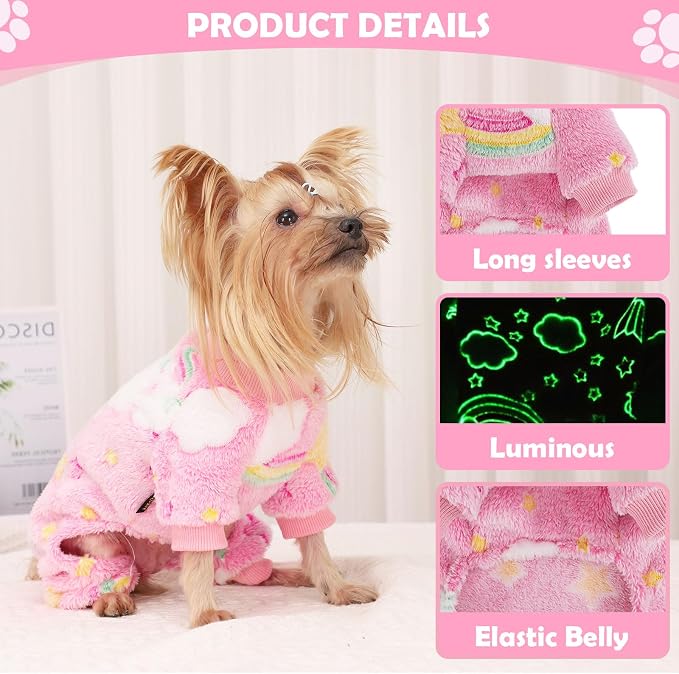 Dog Pajamas Pjs Small Girl, Winter Sweater Cute Extra Small Puppy Clothes - Image 3